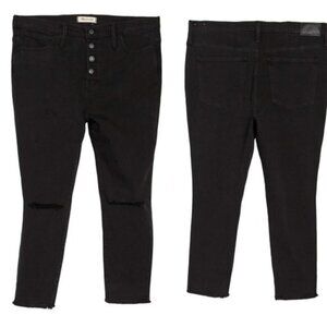 New Madewell Skinny Jeans Jeggings High Rise Button-Fly Distressed Stretch 36P